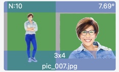 Frame-A-Face Interface: Main window with 10 faces found